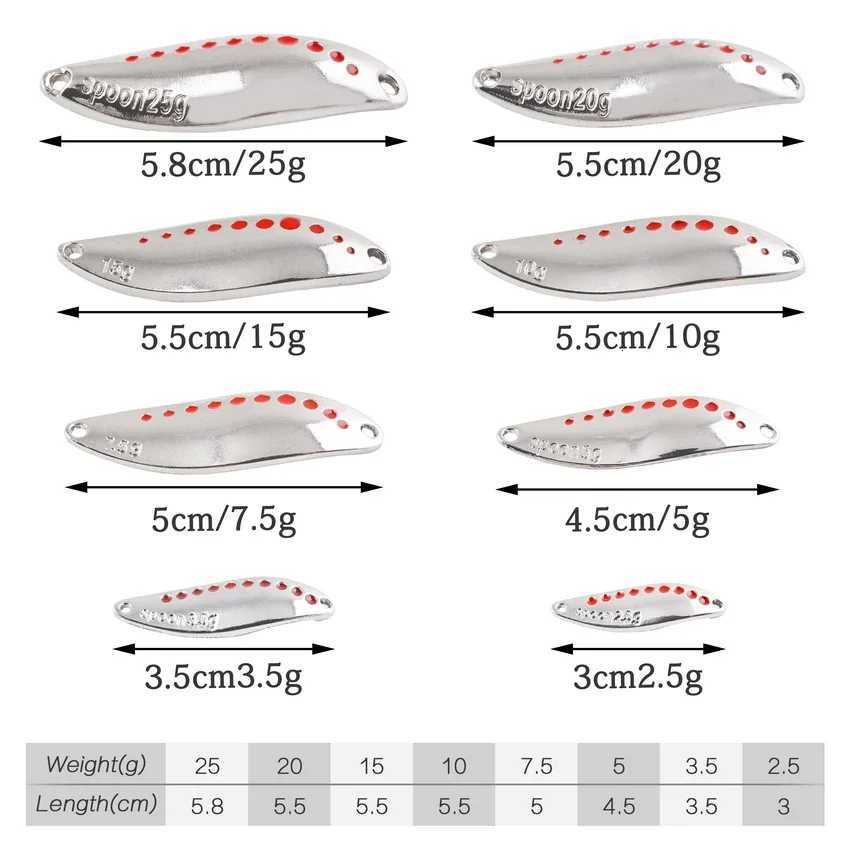 Metal Vib Leech Spinners Spoon Lures 2.5g 5g 7.5g 10g 15g 20g 25g 30g Artificial Bait Lure Fishing Tackle for Bass Pike Perch Z250717