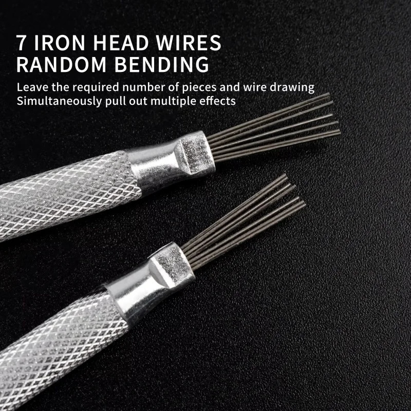 3/1pcs 7 Pin Stripe Steel Nail Art Liner Brushes Ultra-thin Line Drawing Pen Multi Head UV Gel Brush Nail 3D Tips Painting Tools 250716