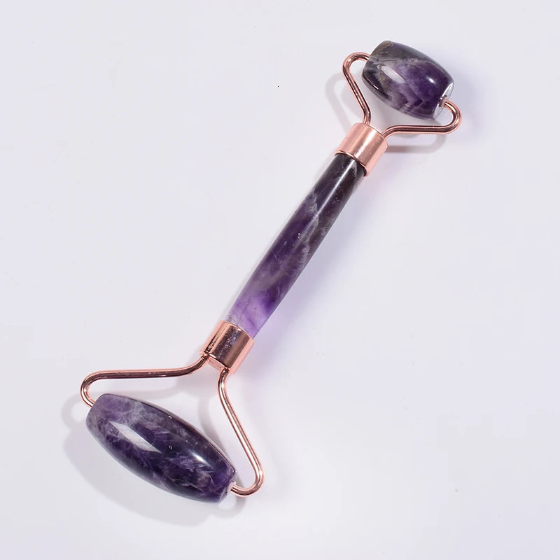 Amethyst Roller Face Gua Sha Tool Set Natural Stone Facial Health Care Massage Crystal Quartz Spa Acupuncture Massager 250716