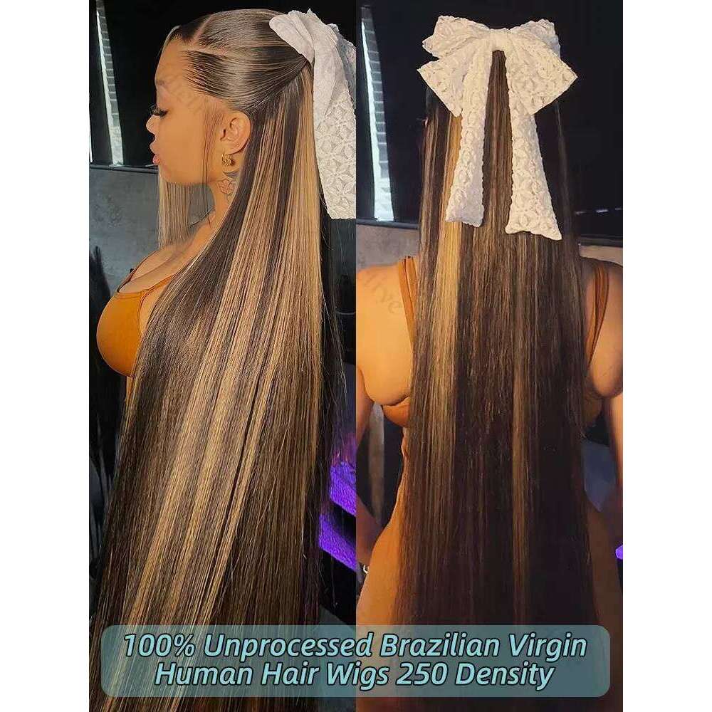 300 Density Highlight 13x6 Hd Deep Wave Frontal 30 46 Inch 13x4 Colored Lace Front Human Hair Wig Curly Wigs For Women