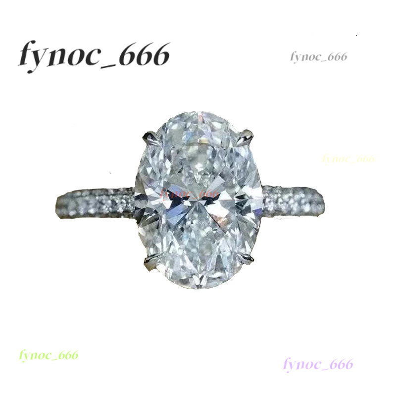 New 925 Sterling Silver Oval 4ct Lab Diamond Ring Engagement Wedding Band Gig Stone Rings for Women Bridal Jewelry Gift