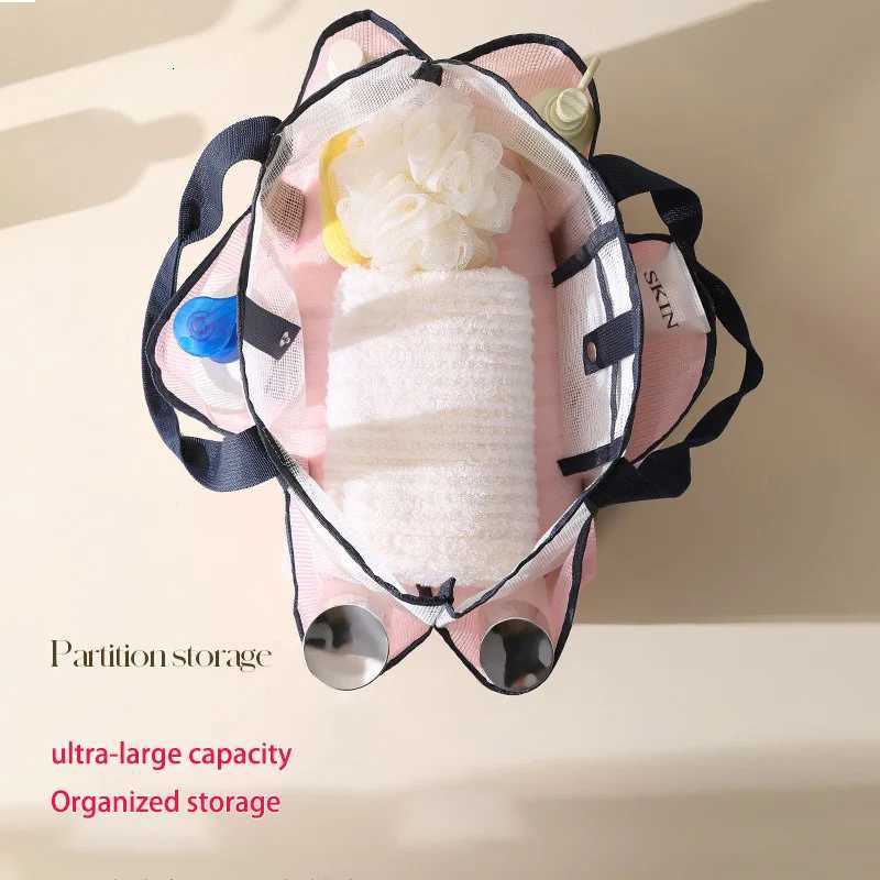 Multi Pocket Mesh Beach Bag Fitness Sports Storage Bag Seaside Swimsuit Bag Large Capacity Tote Bag Portable Toiletry Organizer Z250717