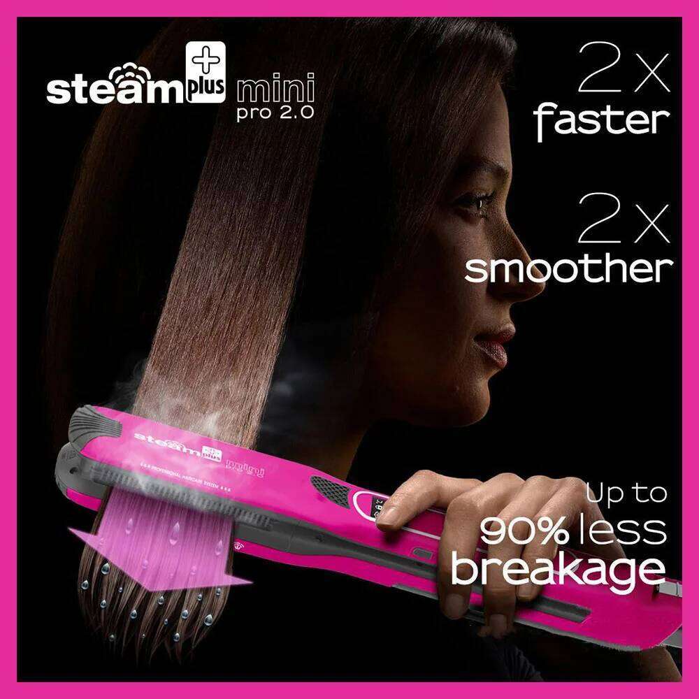 New Straightener Fast Heating Hot Hair Combs Titanium Curling Steam Flat Straightening Iron