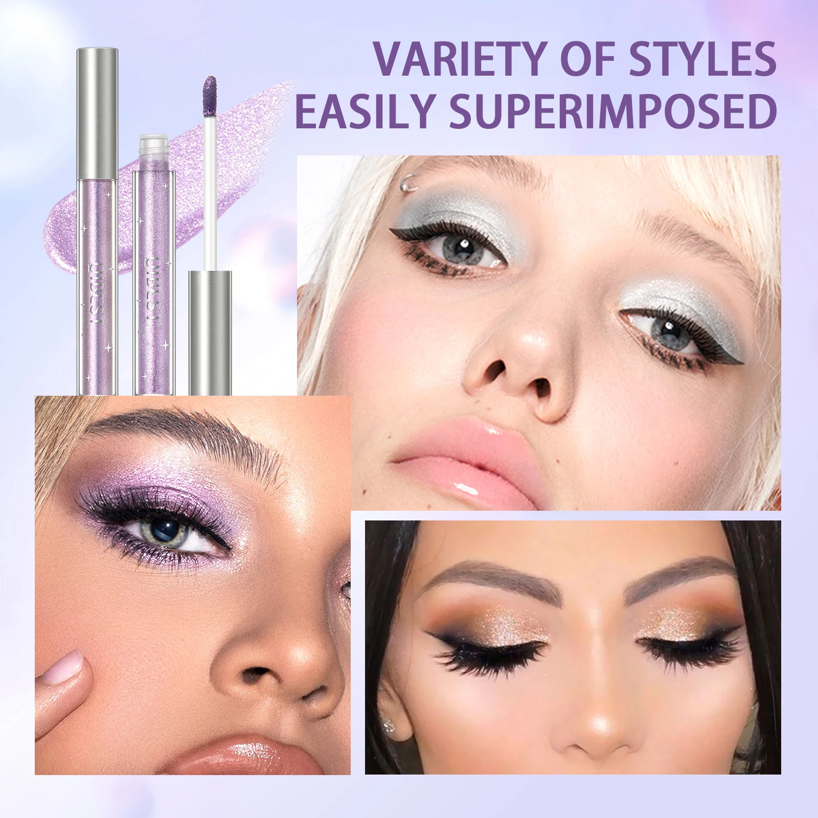 QI Glitter Shimmer Eyeshadow Pen Set Cosmetic Shadow Pencil Eyeliner Quick-drying Liquid Eyeshadow Sticker Outline Eyemakeup 250712