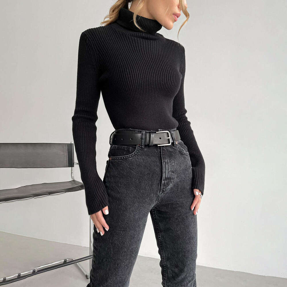 Long Autumn Winter Knitted Base Shirt Slim Fit Plus Version Turtleneck Pullover Sweater B5