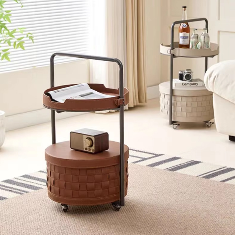 Living room storage shelf Modern with Adjustable Shelves With wheels