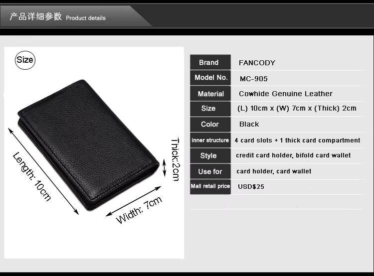 Luxury Fashion Genuine Leather Wallets men credit holders women cardID male organizer Business card holder ddmynov