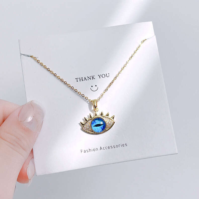 Titanium Steel Non-Fading Evil Eye Necklace For Women, Stylish Trendy Clavicle Chain With High-End Feel, Unique And Versatile Choker 525