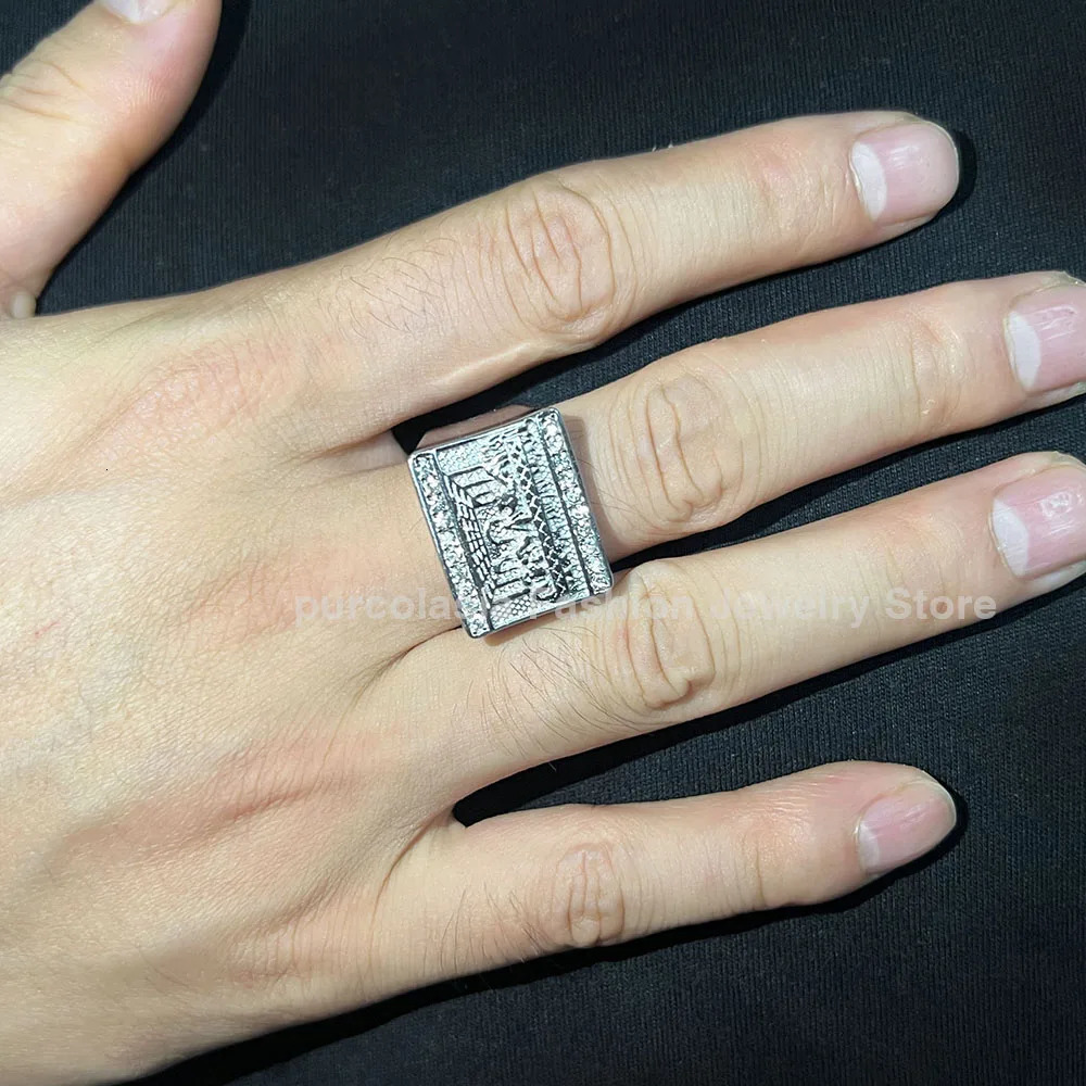 No Rusted High Quality Stainless Steel Hip Hop Waterproof Ring for Men the Last Supper Jesus Judah Dinner Punk Rings Jewelry 250716