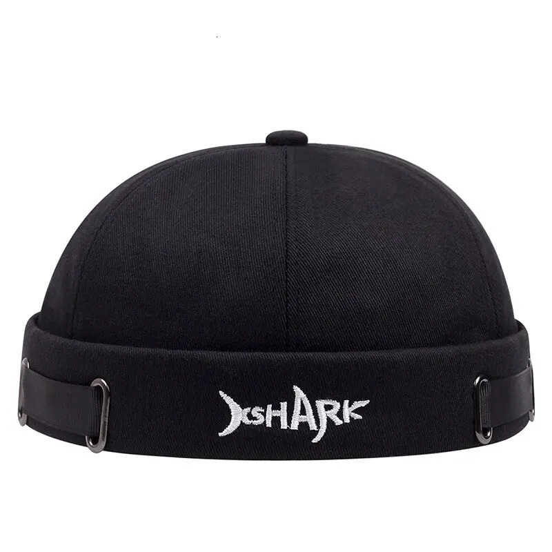 Vintage Brimless Hat Breathable Shark Beanie Hat Cotton Retro Men Adjustable Docker Cap Literary Sailor Cap Women Hip Hop Hat 250715