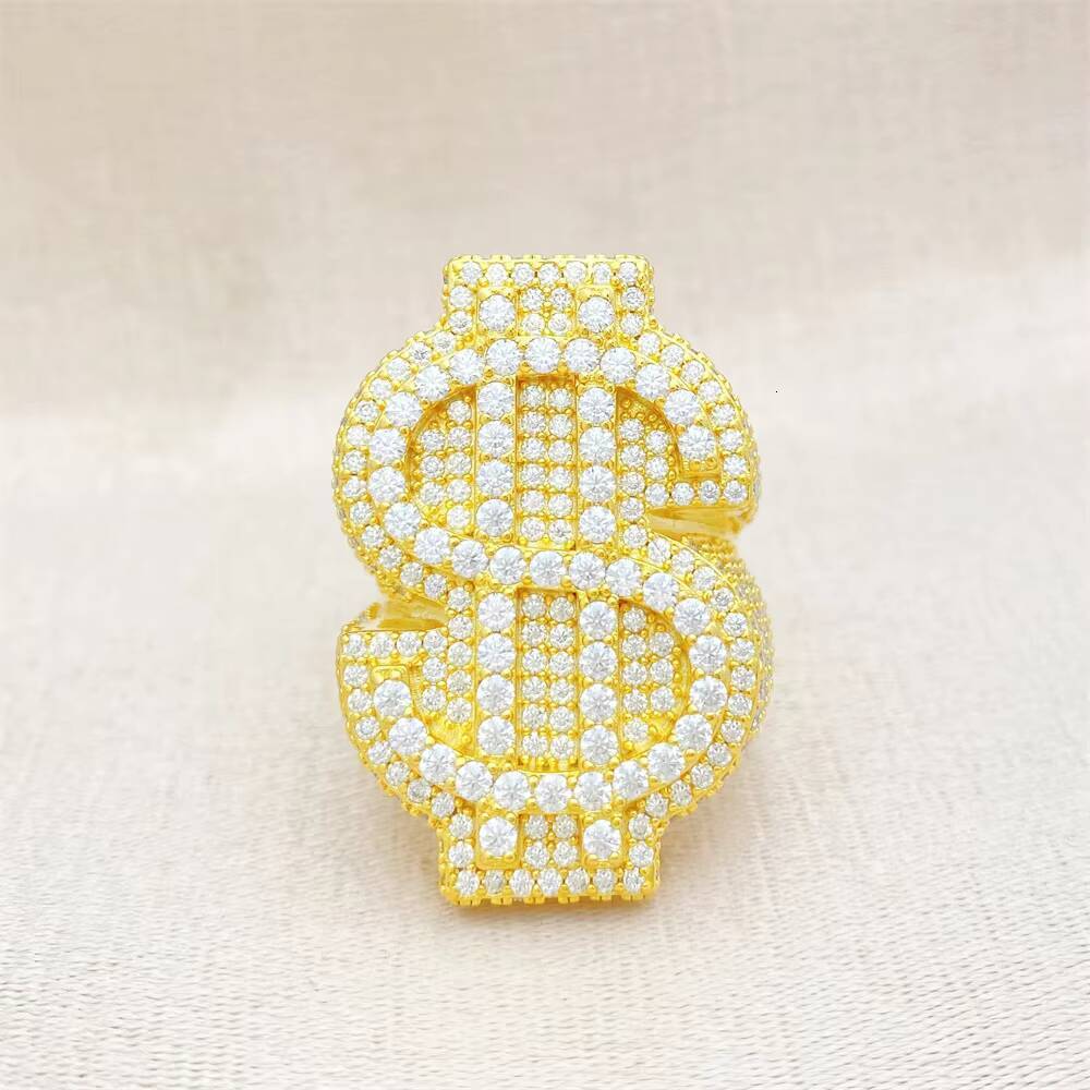 Eternity 18K Gold 925 Silver Mens Moissanite Hip Hop Ring Moissanite Diamond Engagement Wedding Band Moissanite Ring Men