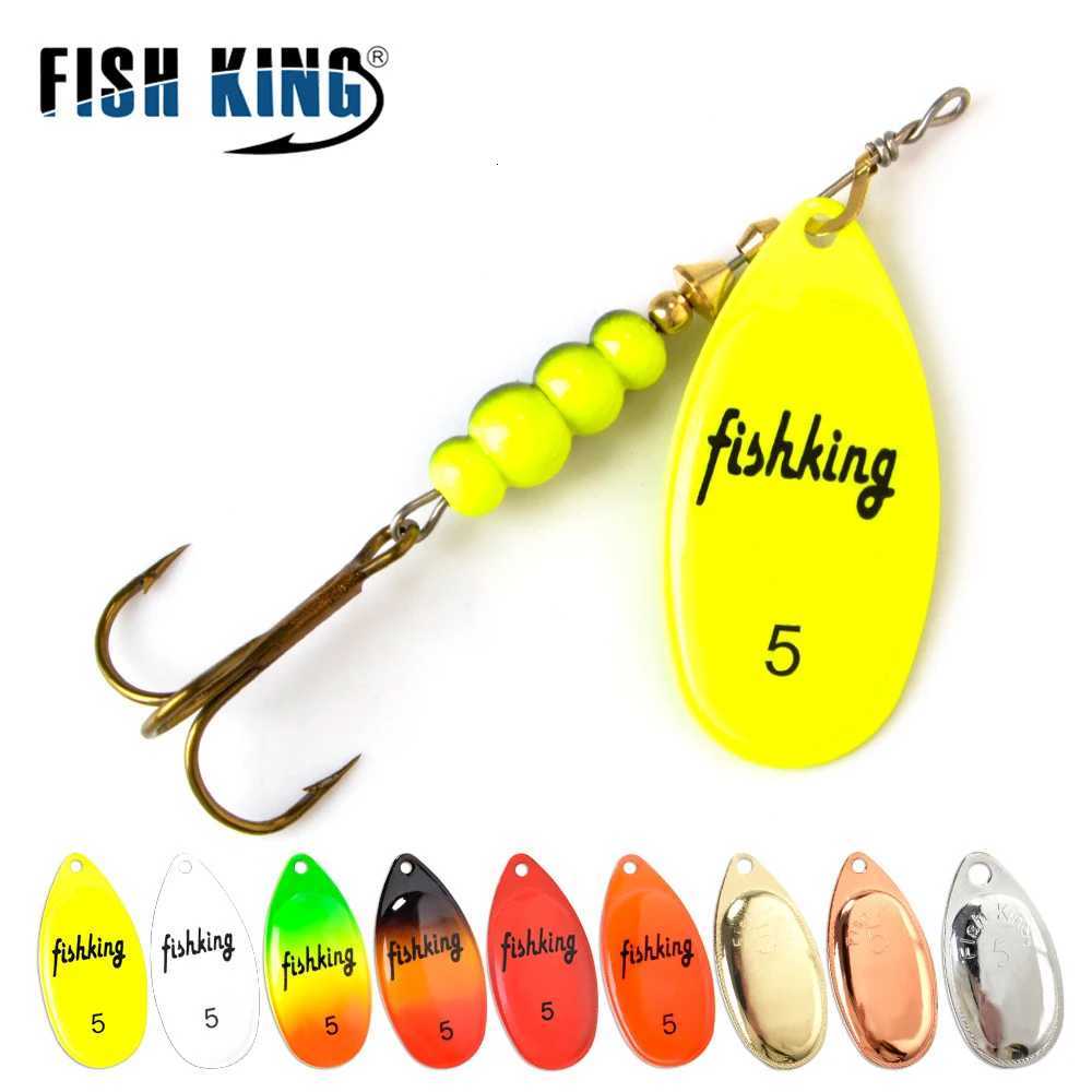 FISH KING Spinner Bait 3.9g 4.6g 7.4g 10.8g 15g Rotating Spinners Spoon Lures pike Metal With Treble Hooks Fishing Lure Z250717