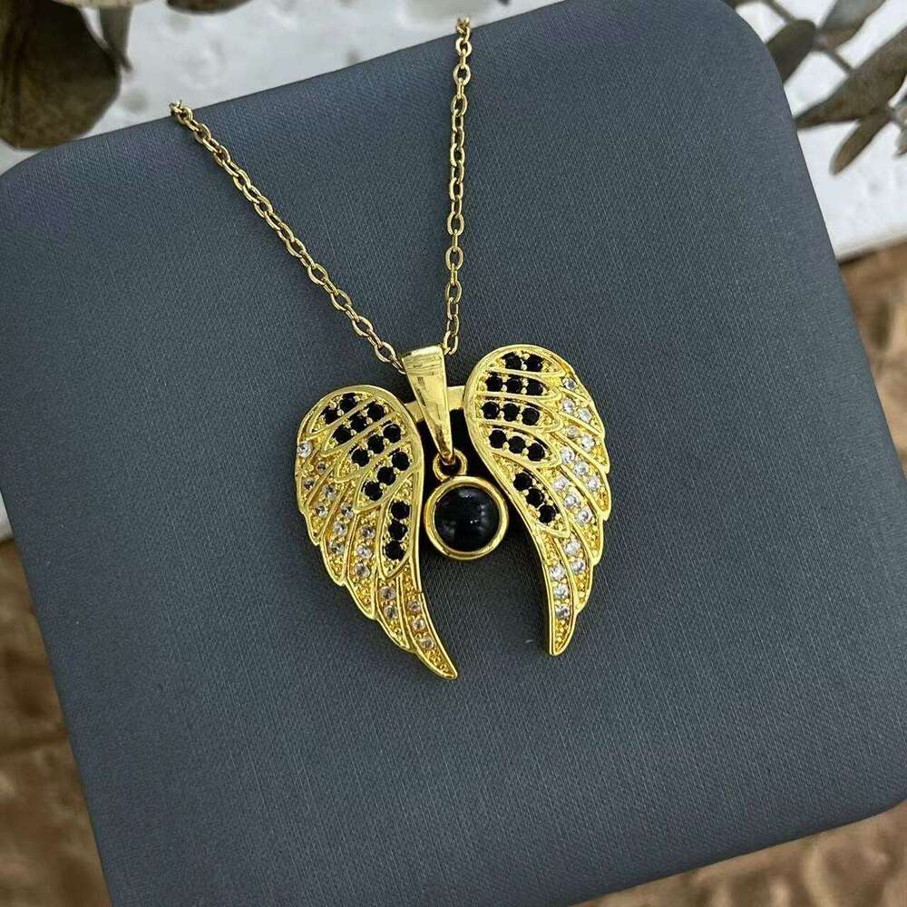 New Angel Wings For Women DIY Photo Projection One Hundred I Love You Language Pendant Necklace 9B4