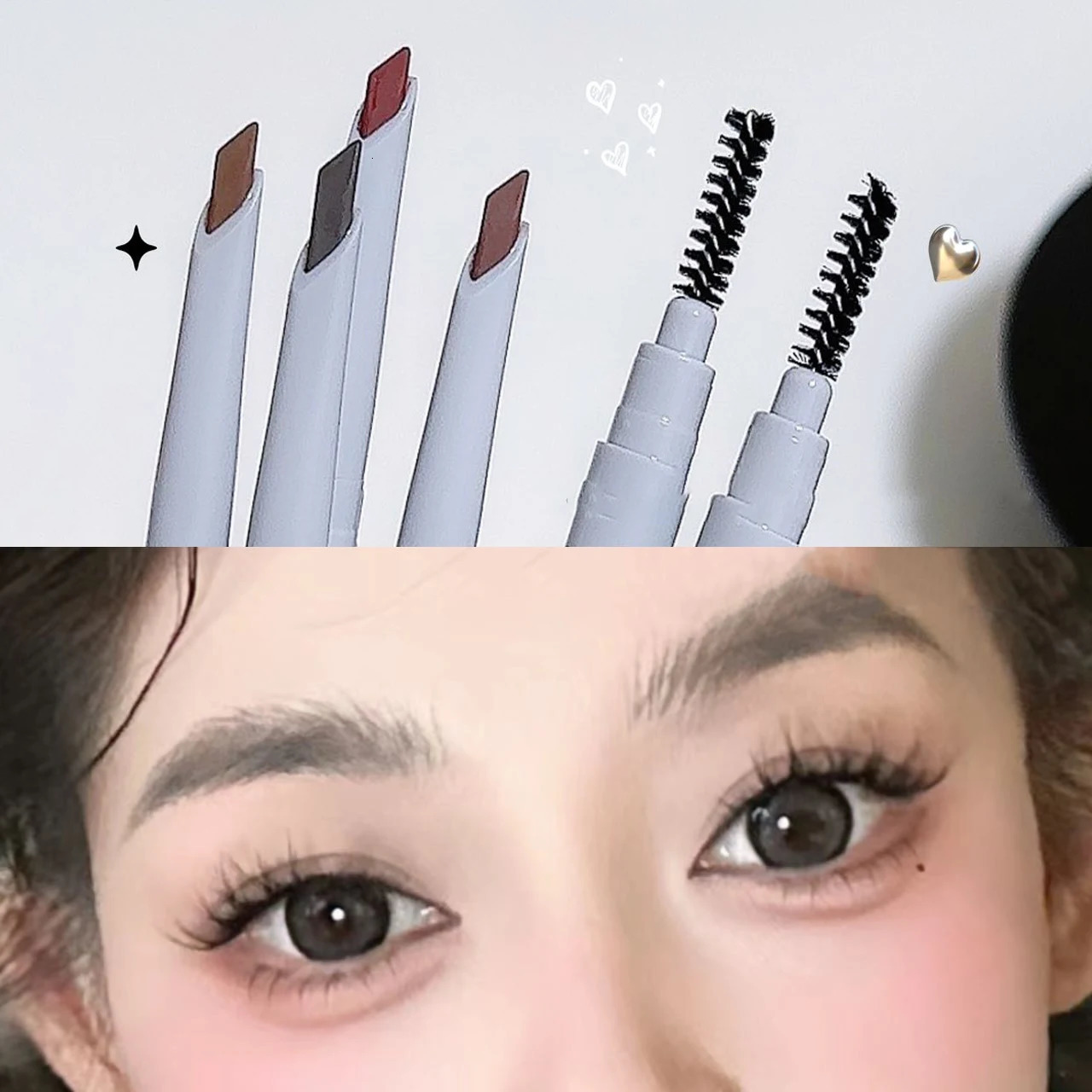2 in 1 Eyebrow Pencil Professional Cosmetics Makeup 4 Colors Waterproof Eyebrow Tattoo Brush Long Lasting Eyebrow Pen 250712