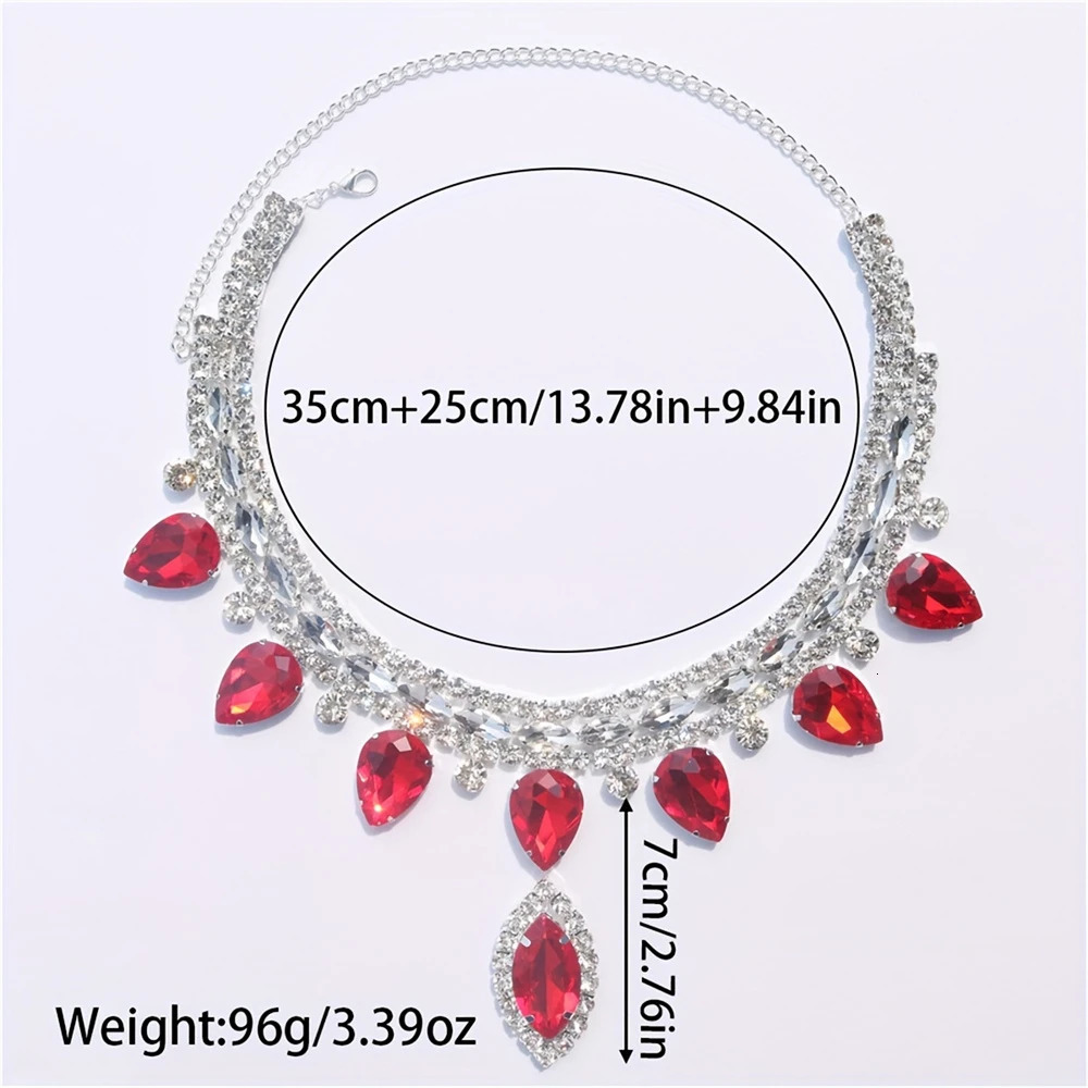 Sparkling Crystal Fashion Multi layered Pendant Womens Necklace Colorful Gemstone Necklace Bridal Wedding Accessories 250716