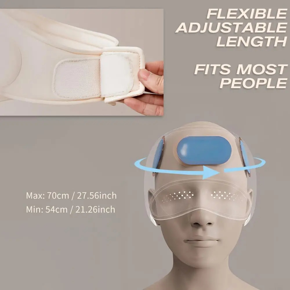 Air Pressure Head Massager with 6 Air Bag Electric Head Eye Massager 360 Degree Deep Relax and 3 Heat Mode for Improve Sleep 250716