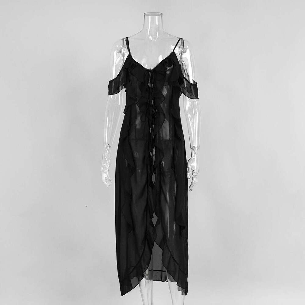 Sexy Summer New Ruffled V-Neck Strap Dress For Women B5