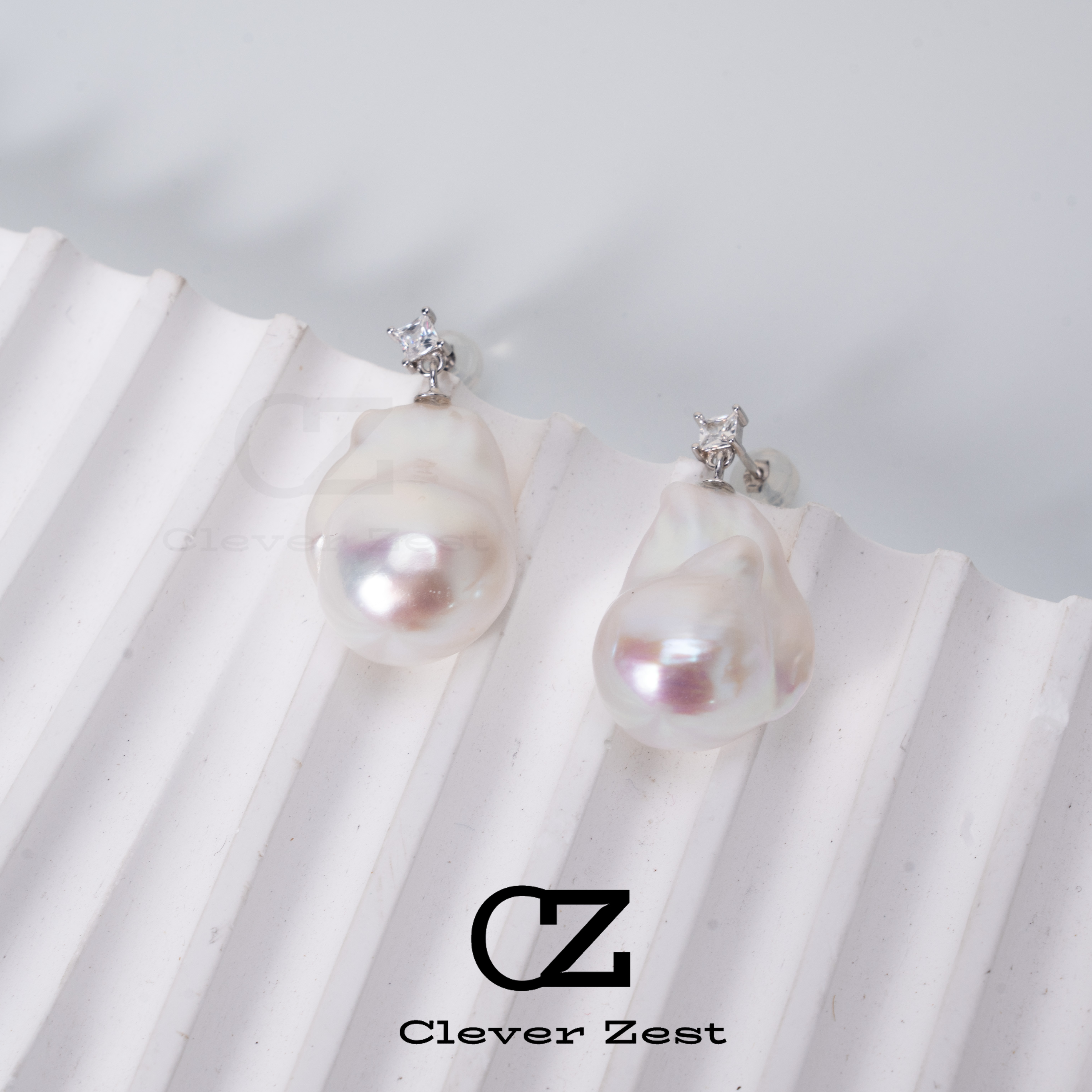 Natural freshwater pearls S925 silver toffee baroque earrings super pearl irregular earrings designer jewelry trend