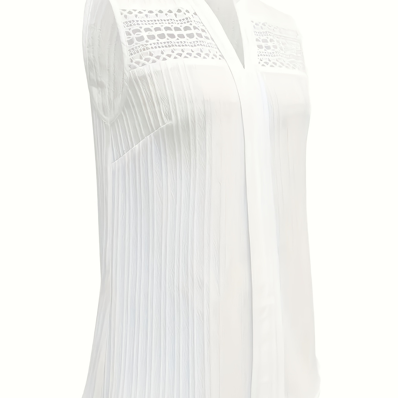 Summer New Fashion Elegant Pleated V-neck Tank Women's Top T