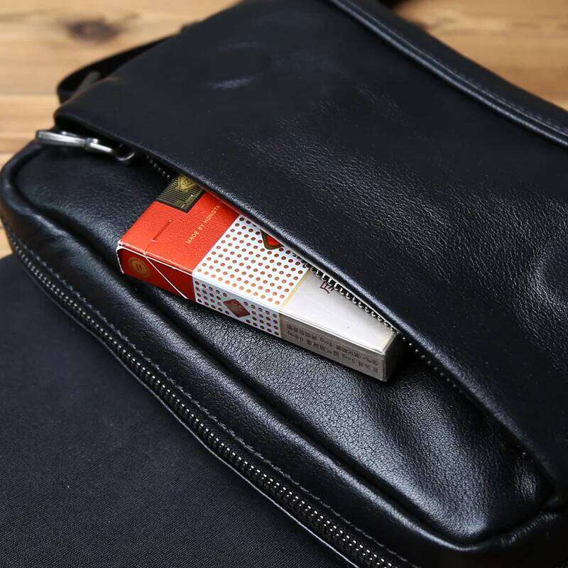 NZPJ Men's Genuine Top Layer Cowhide Leather Shoulder Bag Casual Messenger Mini Backpack Fashion Trend For 8-Inch iPad