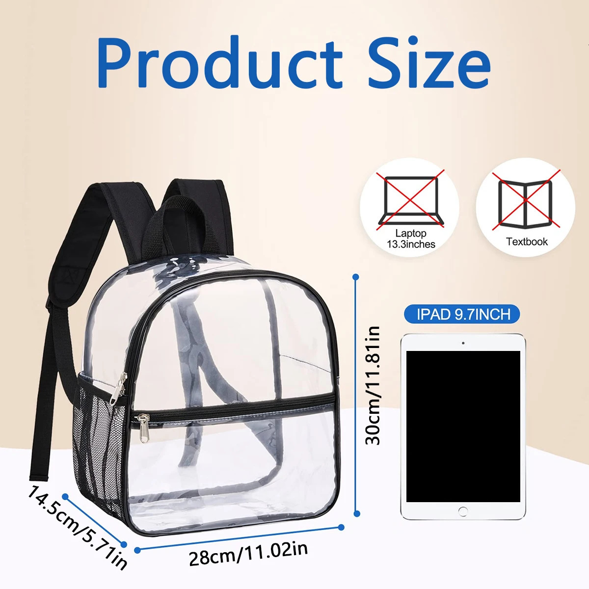 Bags/Backpacks Student School Bags Outdoor Portable Transparent Backpacks Suitable for Sports Events Concerts Schools.A-ZMT 250714