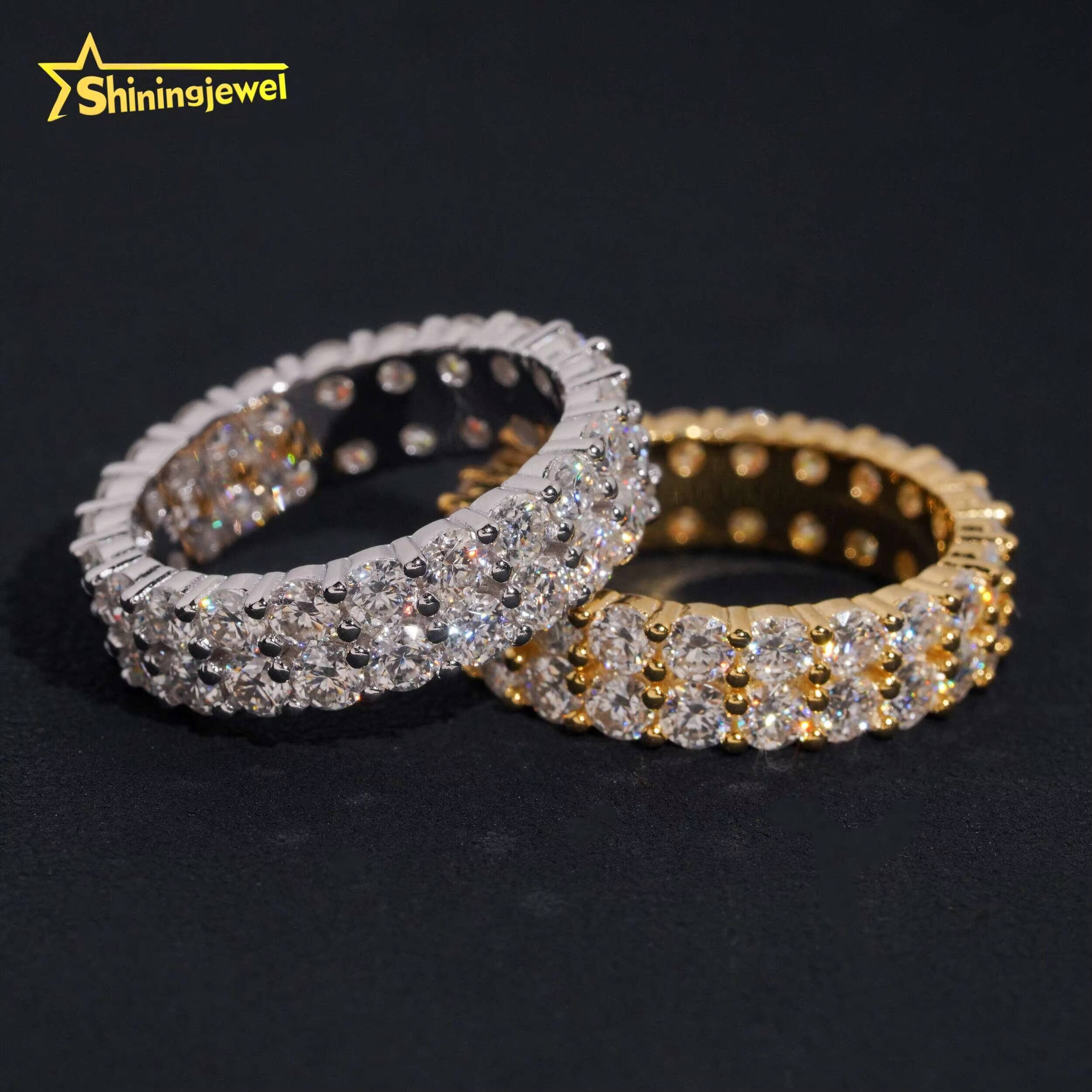 Luxury Moissanite Diamond with Certificate D E Color Engagement Ring Womens Synthetic Diamond S925 Silver Ring