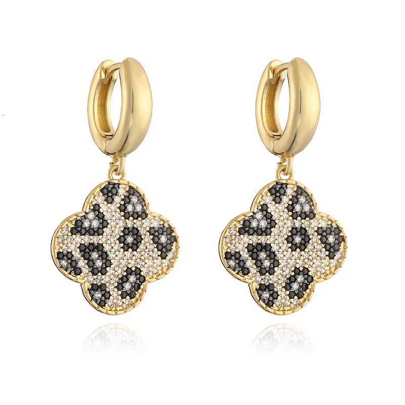 3 Styles Of Heart-shaped Clover Leopard Print Pattern Inlaid With CZ Stone Womens Pendant Earrings Fashionable Jewelry y250715