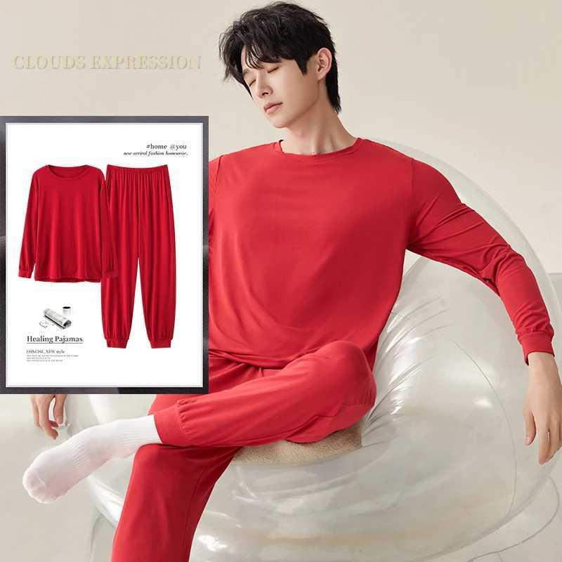 Spring Autumn Knitted Pjs Long-sleeved Mens Pajama Sets Male Pajamas Plaid Loungewear For Masculine Sleepwear Home PJ Clothing W250717