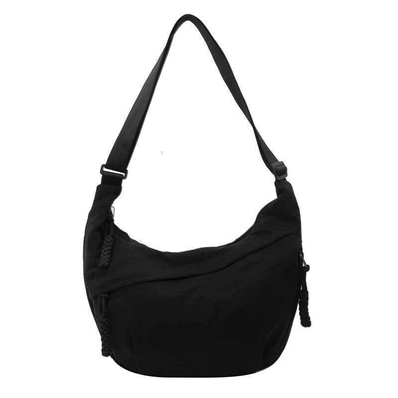 New Canvas Crossbody Bags Large Capacity Korean Simplified Shoulder Lightweight Solid Color Dumpling Bag Travel