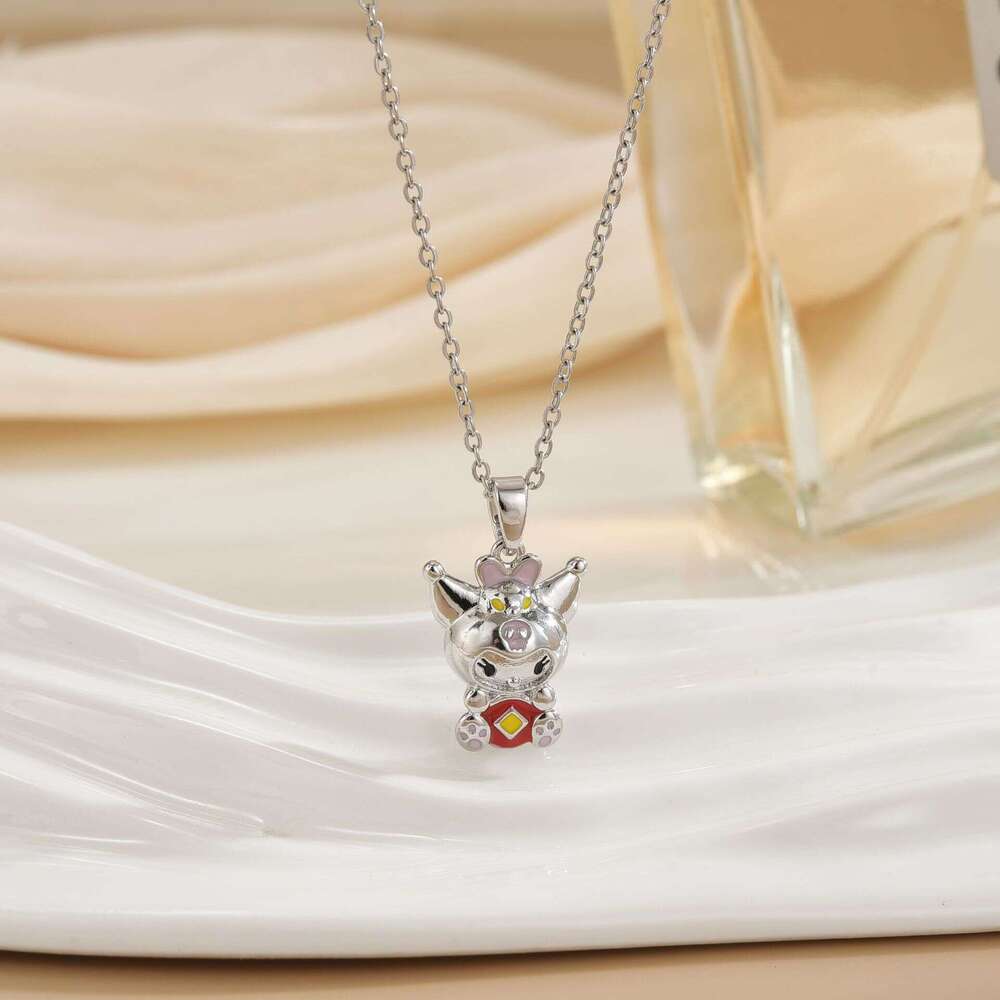 Tiktok Same Style Kuromi Cute Cartoon Doll Necklace Light Niche Design Fashion Student Collarbone Chain For Women 6De