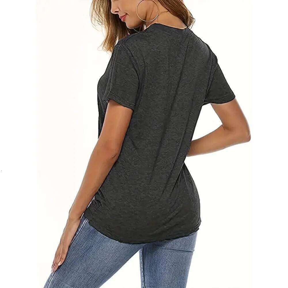Summer New Fashion Round Neck Top Loose Casual Clothing Pattern Micro Elastic Short Sleeve Women's Party T-shirt