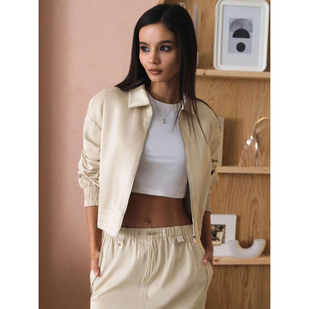 Coat Autumn Winter New Street Fashion Personality Short Turn-Down Collar Jacket Top B5