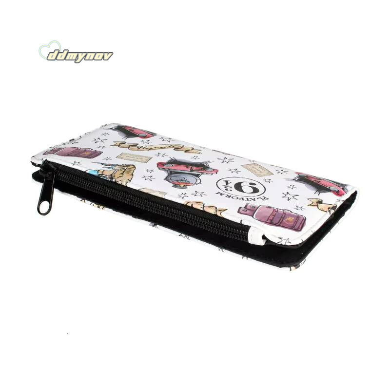 Cute Cartoon Print Long Wallet, Casual PU Leather Coin Purse, Womens Stylish Card Holder Organizer ddmynov