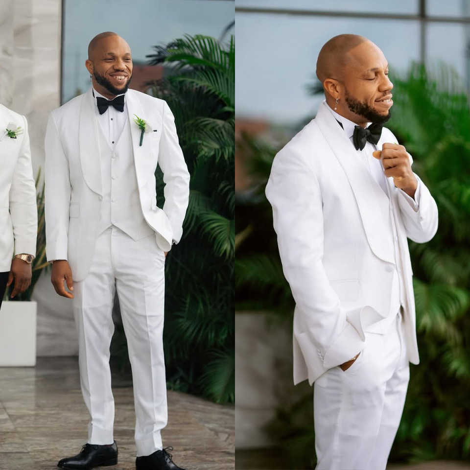 Elegant Mens Suits Blazer Slim Fit 3 Pcs Jacket Pants Vest Costume Homme Groom Tuxedos Male Clothing Customized