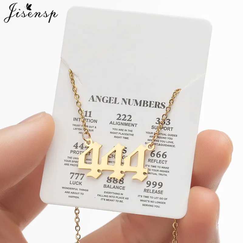 Stainless Steel Angel Number Lucky Numbers Necklaces 111 222 333 444 555 888 999 777 666 Pendant Necklace Charms Jewelry XJ250717