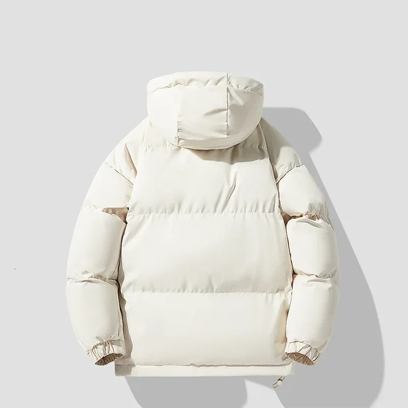 AutumnWinter Cotton Coat Jacket Down Cotton-Padded Thickened Hooded Puffer Jacket For Men And Women Casual Loose Fit Outerwear 250715