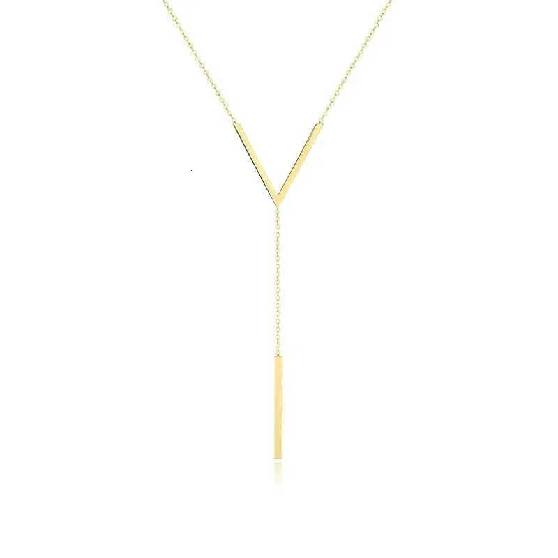 Simple V-shaped Long Sexy Clavicle Necklace Gold Color Long Neck Chain Women Vertical Bar Pendant Necklace Party Jewelry Gifts XJ250717