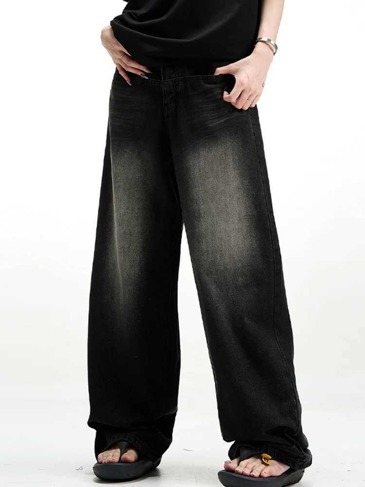Male Classic America Hip Hop Rap Jeans Wide Leg Youth Popular Jeans Men Straight Leg Retro Loose Trousers Oversized Denim Pants R250716