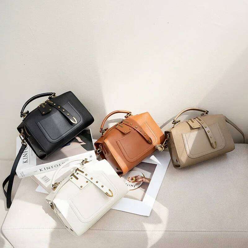 Ladies Retro Cowhide Shoulder Bags Women's Cow Genuine Leather Handbags Female Fashion Trend Designer Crossbody Bag Girls