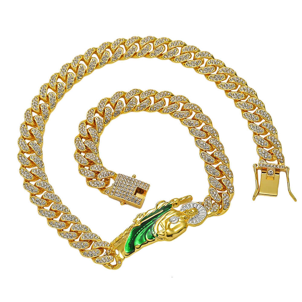 Religious Saint Jude Statue Spliced Chain Hip-Hop Style Men's 12mm Full Dia Necklace