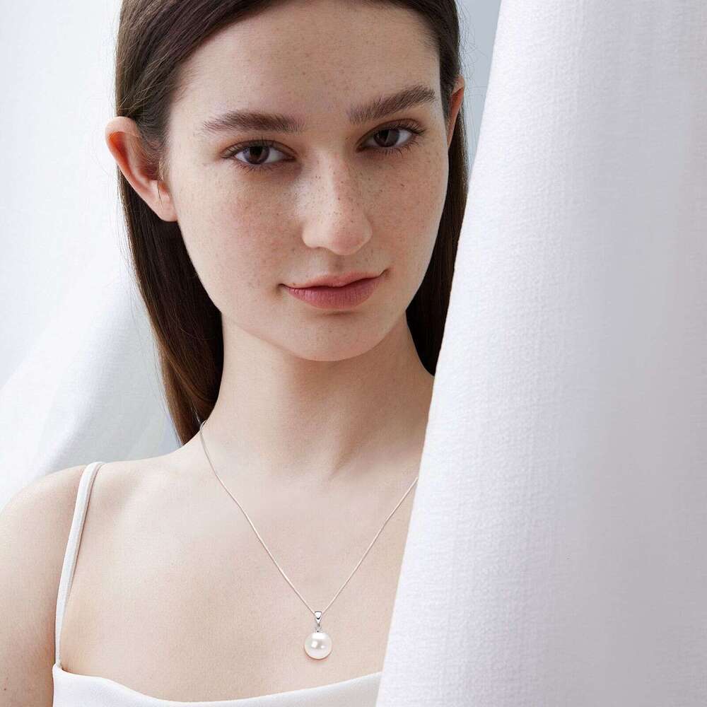 Fashion Small Light Bulb Necklace S Pure Sier Simple Versatile Single Freshwater Pearl Pendant Valentine's Day Qixi Festival Gift 6B5