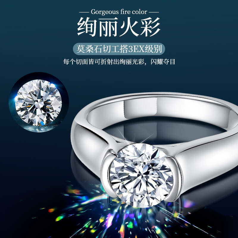 Minimalist Elegant Women's 2 fashion D Color Moissanite S Silver Gold Plated Ring B70
