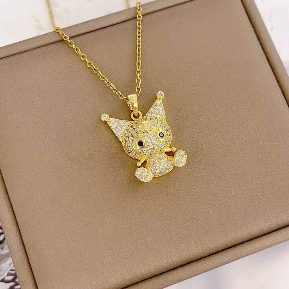 New Kuromi Pendant Titanium Steel Full Dia Cute Cartoon Little Devil Jewelry Accessory Cb7