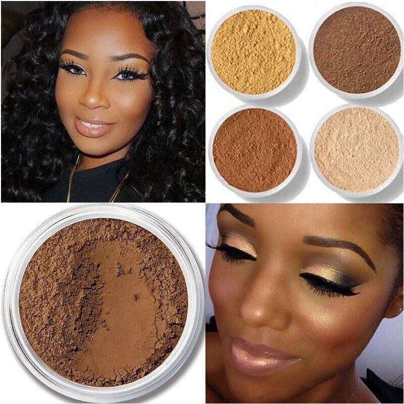 Makeup Loose Setting Powder Matte Mineral Oil-control Long-lasting Face Concealer Finishing Bronzer Contour For Black Dark Skin X2507