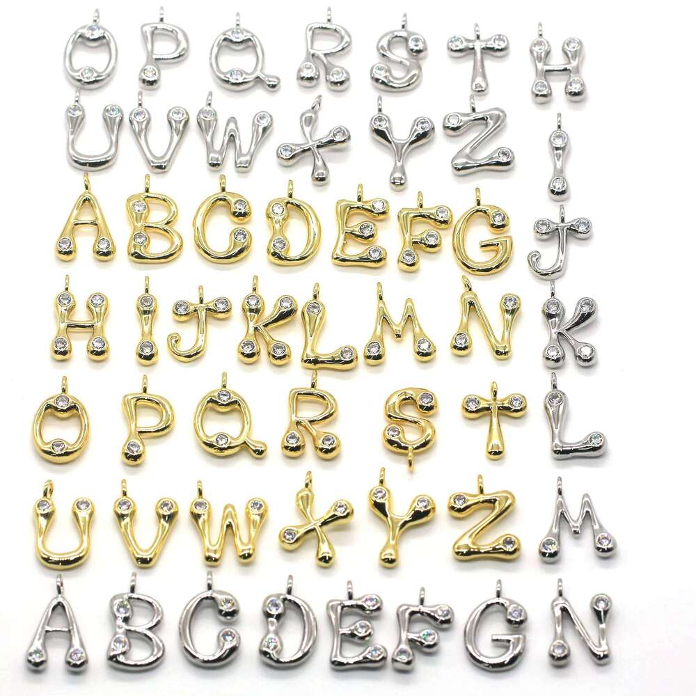 Accessories Electroplated Stainless Steel Initial Zircon Brass Letter Pendant Jewelry