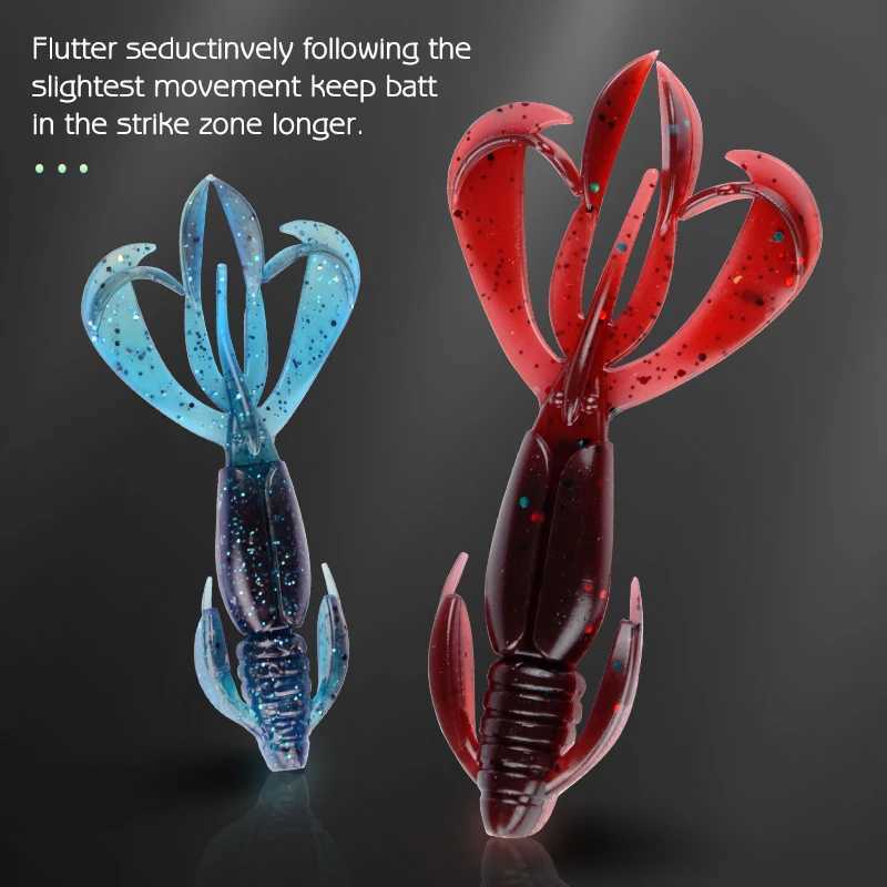 MEREDITH Crazy Flapper 70mm 90mm Soft Lure Soft Silicone Baits Shrimp Bass Peche Gear Fishing TackLE Z250717