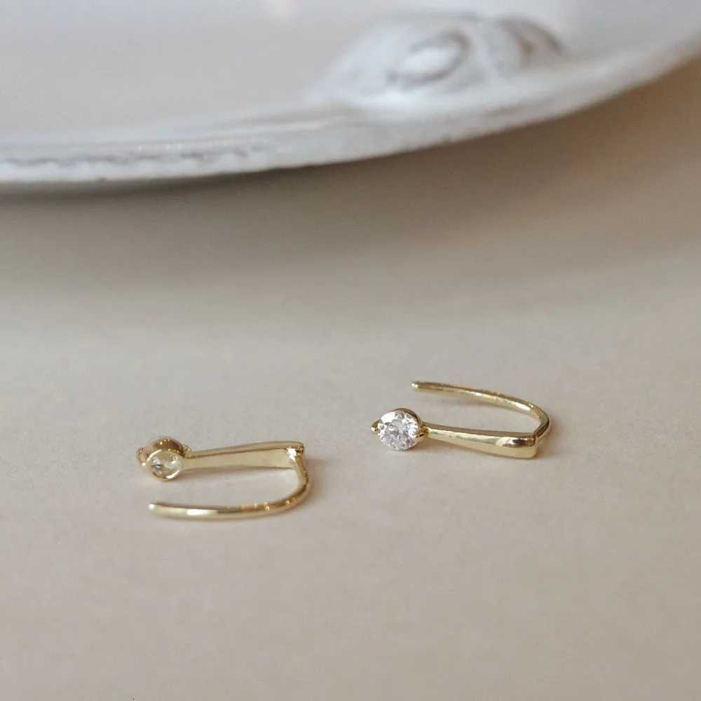 Original Silver 925 14K Gold Simple Hook Earrings for Women Piercing Wedding Luxury Elegant Jewelry y250715