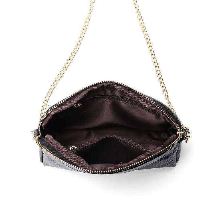 NIGEDU 100% Genuine Leather Women Messenger Mini Brand Female Shoulder Clutchs Chain Crossbody Bag For Ladies Coin Purse