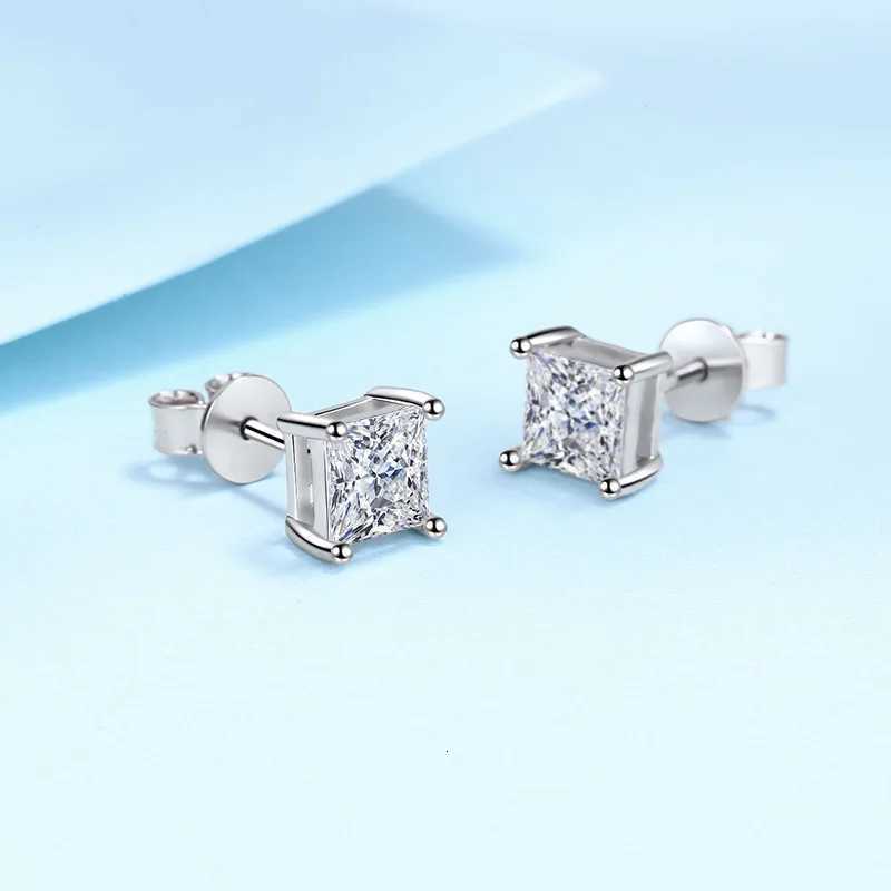 Genuine 925 Sterling Silver High-Quality Fashion Jewelry Square Crystal Stud Earrings For Women New XY0284 y250715