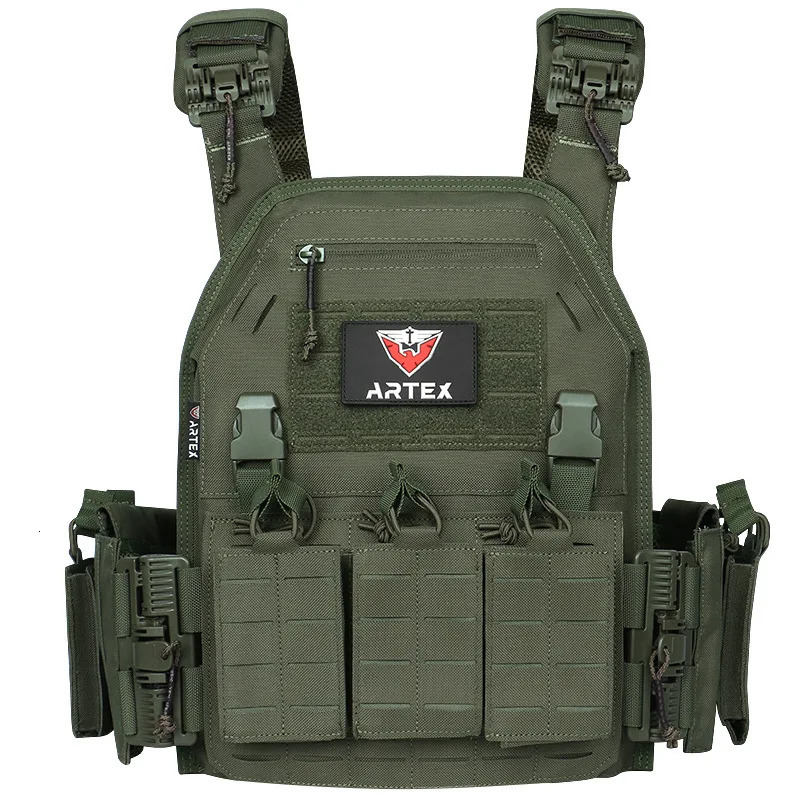 Ranger Green Plate Tactical Vest With Quick Release Security Molle Bandolier Laser Cut Vest 250618